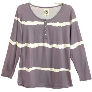 Tees2urdoor long sleeve tee, round neck w/4-buttons size 1X